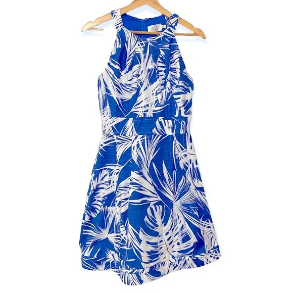 Eliza J | Dresses | Eliza J Fit And Flare Blue And White Palm Tropical Dress | Poshmark Eliza J | Dresses | Eliza J Fit And Flare Blue And White Palm Tropical Dress | Poshmark